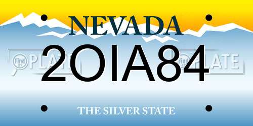 2OIA84 Nevada License Plate