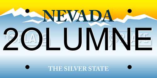 2OLUMNE Nevada License Plate