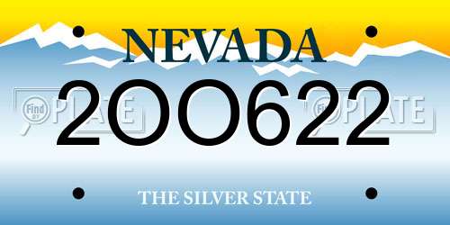 2OO622 Nevada License Plate