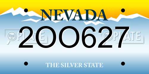 2OO627 Nevada License Plate