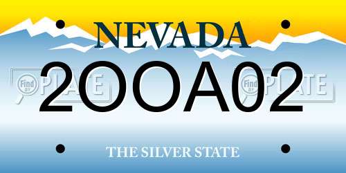 2OOA02 Nevada License Plate