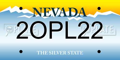 2OPL22 Nevada License Plate