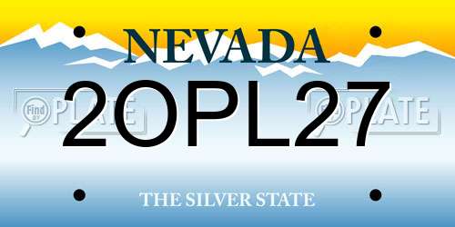2OPL27 Nevada License Plate