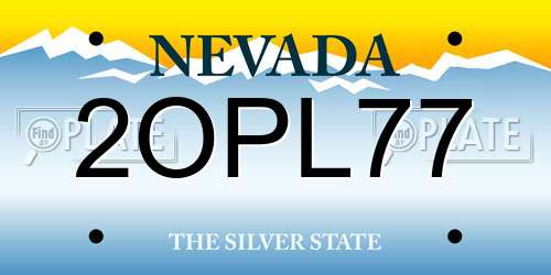 2OPL77 Nevada License Plate