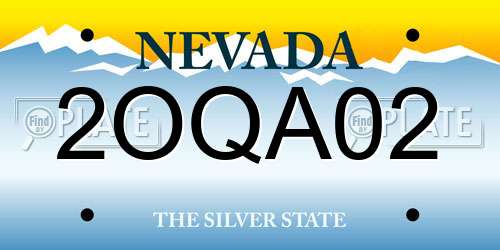 2OQA02 Nevada License Plate