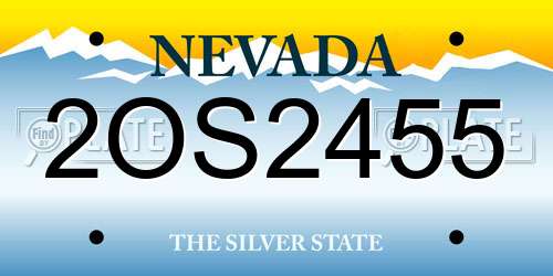 2OS2455 Nevada License Plate
