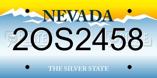 2OS2458 Nevada License Plate