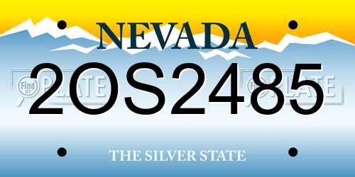 2OS2485 Nevada License Plate