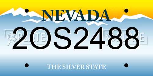 2OS2488 Nevada License Plate