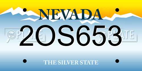 2OS653 Nevada License Plate