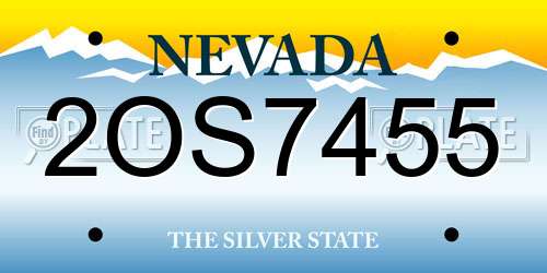 2OS7455 Nevada License Plate