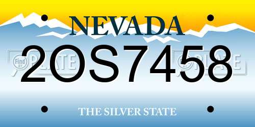 2OS7458 Nevada License Plate