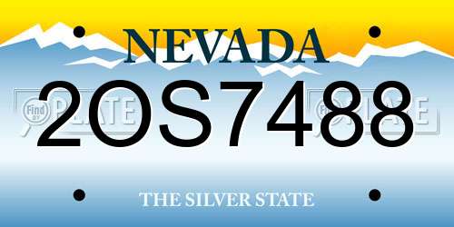 2OS7488 Nevada License Plate