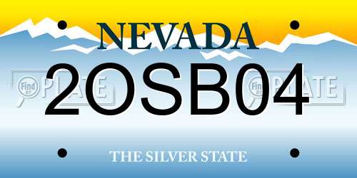 2OSB04 Nevada License Plate