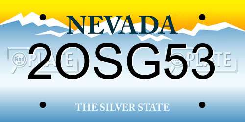 2OSG53 Nevada License Plate