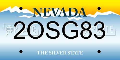 2OSG83 Nevada License Plate