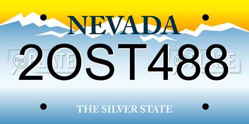 2OST488 Nevada License Plate