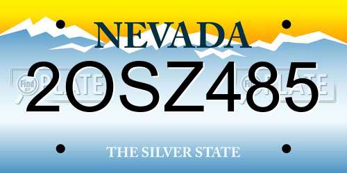 2OSZ485 Nevada License Plate