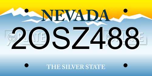 2OSZ488 Nevada License Plate