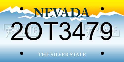2OT3479 Nevada License Plate