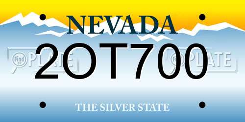 2OT700 Nevada License Plate