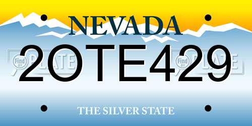 2OTE429 Nevada License Plate