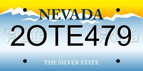 2OTE479 Nevada License Plate