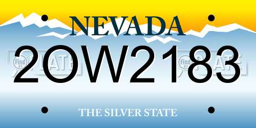 2OW2183 Nevada License Plate