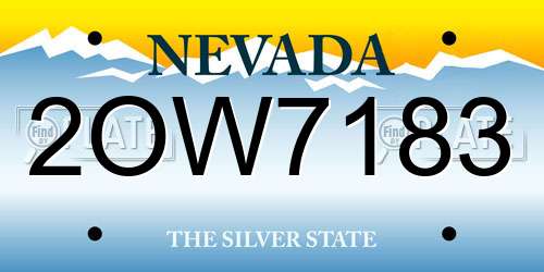 2OW7183 Nevada License Plate