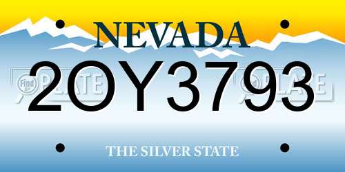 2OY3793 Nevada License Plate