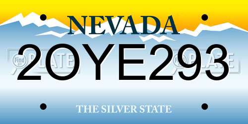 2OYE293 Nevada License Plate