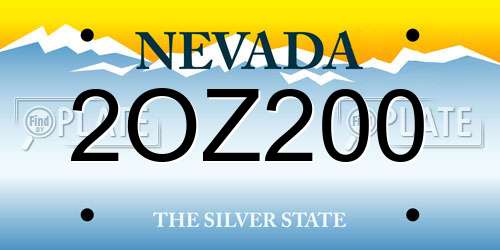 2OZ200 Nevada License Plate