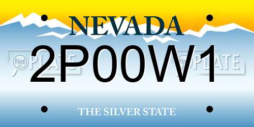 2P00W1 Nevada License Plate