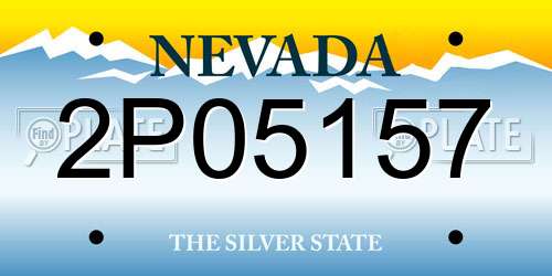 2P05157 Nevada License Plate