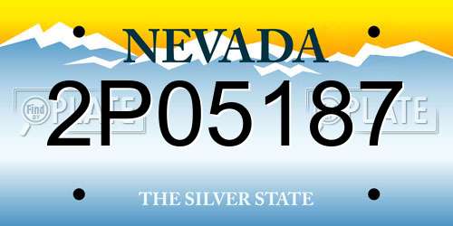 2P05187 Nevada License Plate