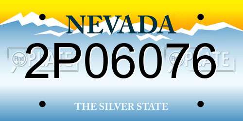 2P06076 Nevada License Plate