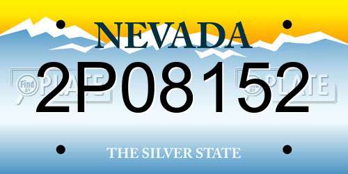 2P08152 Nevada License Plate
