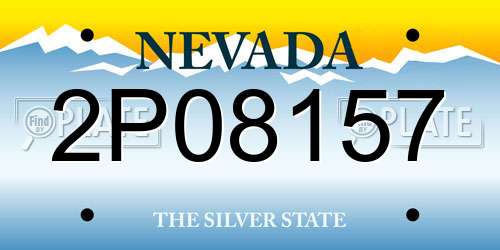 2P08157 Nevada License Plate