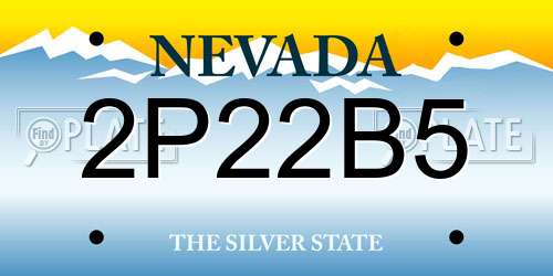 2P22B5 Nevada License Plate