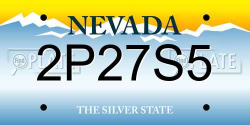 2P27S5 Nevada License Plate