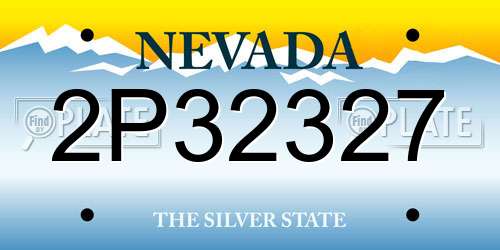 2P32327 Nevada License Plate