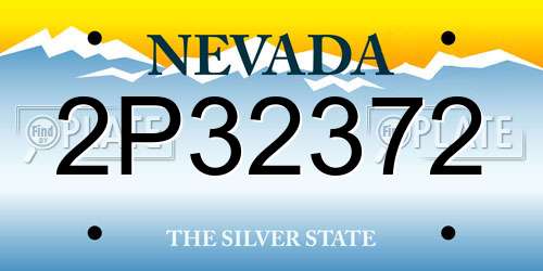 2P32372 Nevada License Plate