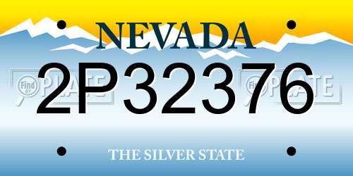 2P32376 Nevada License Plate