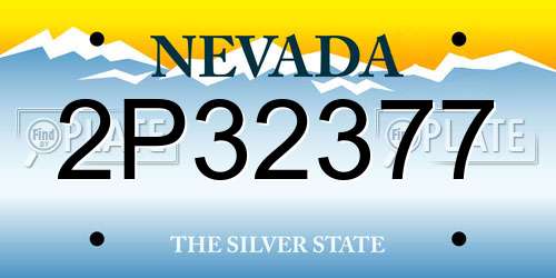 2P32377 Nevada License Plate