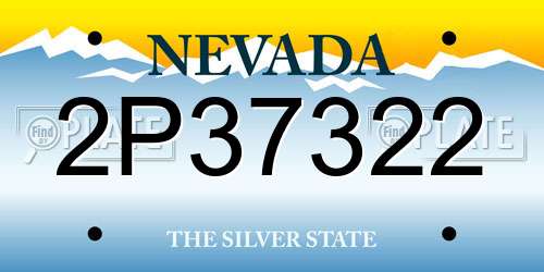 2P37322 Nevada License Plate