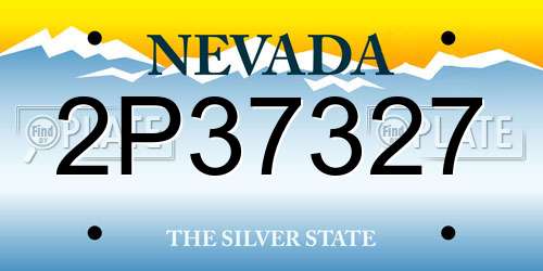 2P37327 Nevada License Plate