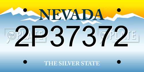2P37372 Nevada License Plate