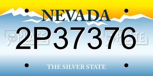 2P37376 Nevada License Plate
