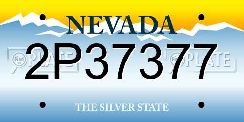 2P37377 Nevada License Plate