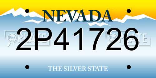 2P41726 Nevada License Plate